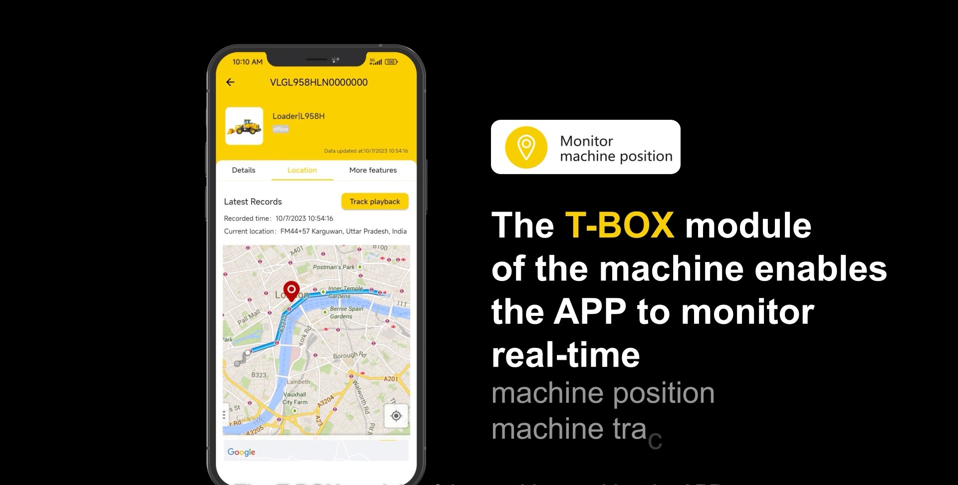 Live machine location tracking