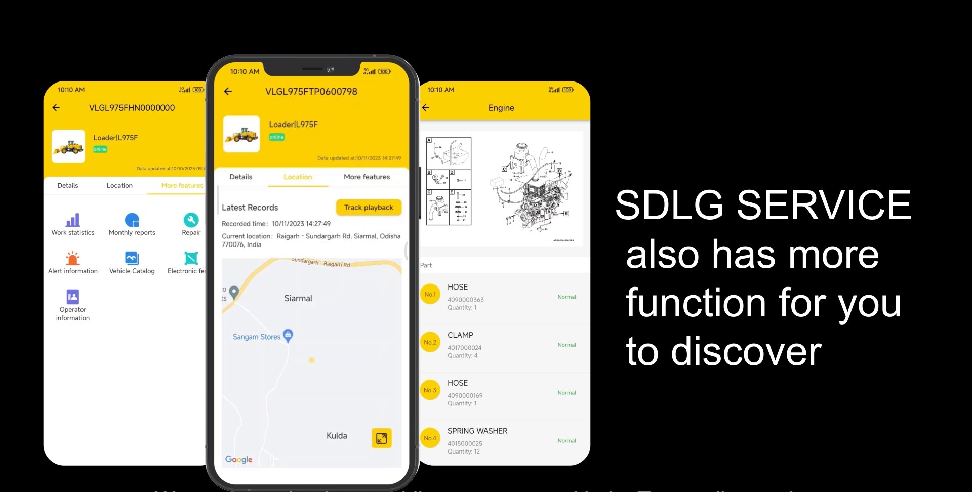 SDLG SERVICE app features
