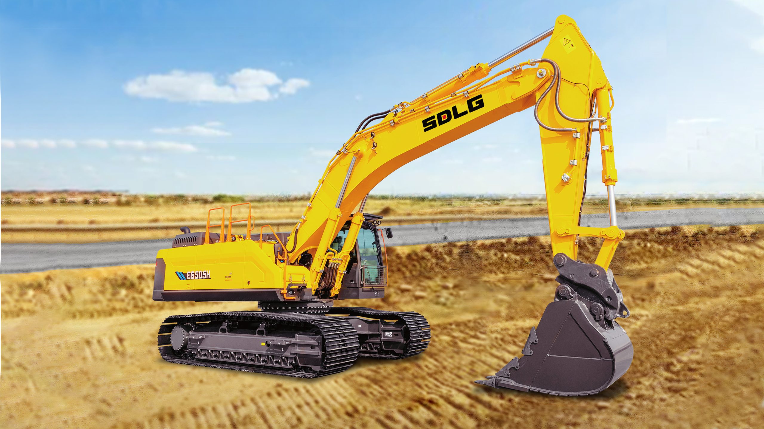 SDLG E6505H Excavators, three-quarter view